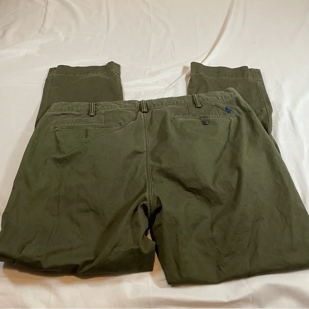 Polo Ralph‎ Lauren Mens Stretch Straight Fit Chino Pants Olive Green 38x30